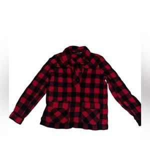 J. Crew buffalo plaid wool blend popover shacket style H3058 size TM
